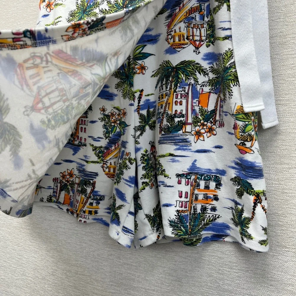 White Stag‎ Skort Women Large Vintage Y2K Tropical Palm Tree Wrap Skirt Short